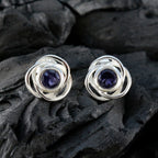 Iolite-American-Mei-Solitaire-Stud-Blue-Sterling-Silver-Earring