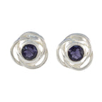 Iolite-American-Mei-Solitaire-Stud-Blue-Sterling-Silver-Earring