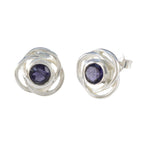 Iolite-American-Mei-Solitaire-Stud-Blue-Sterling-Silver-Earring