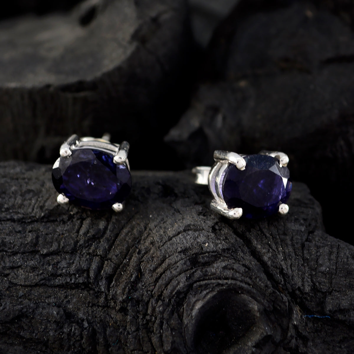 Iolite-Spanish-Camila-Solitaire-Stud-Blue-Sterling-Silver-Earring