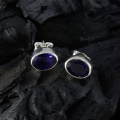 Iolite-African-Ava-Solitaire-Stud-Blue-925-Silver-Earring