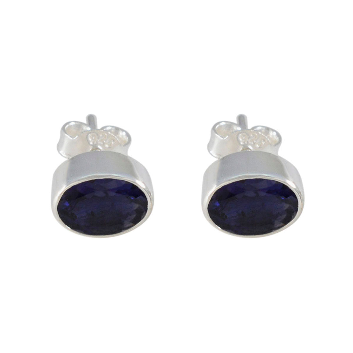 Iolite-African-Ava-Solitaire-Stud-Blue-925-Silver-Earring Main image
