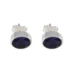 Iolite-African-Ava-Solitaire-Stud-Blue-925-Silver-Earring