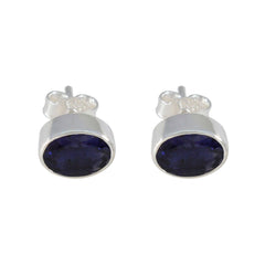 Iolite-African-Ava-Solitaire-Stud-Blue-925-Silver-Earring