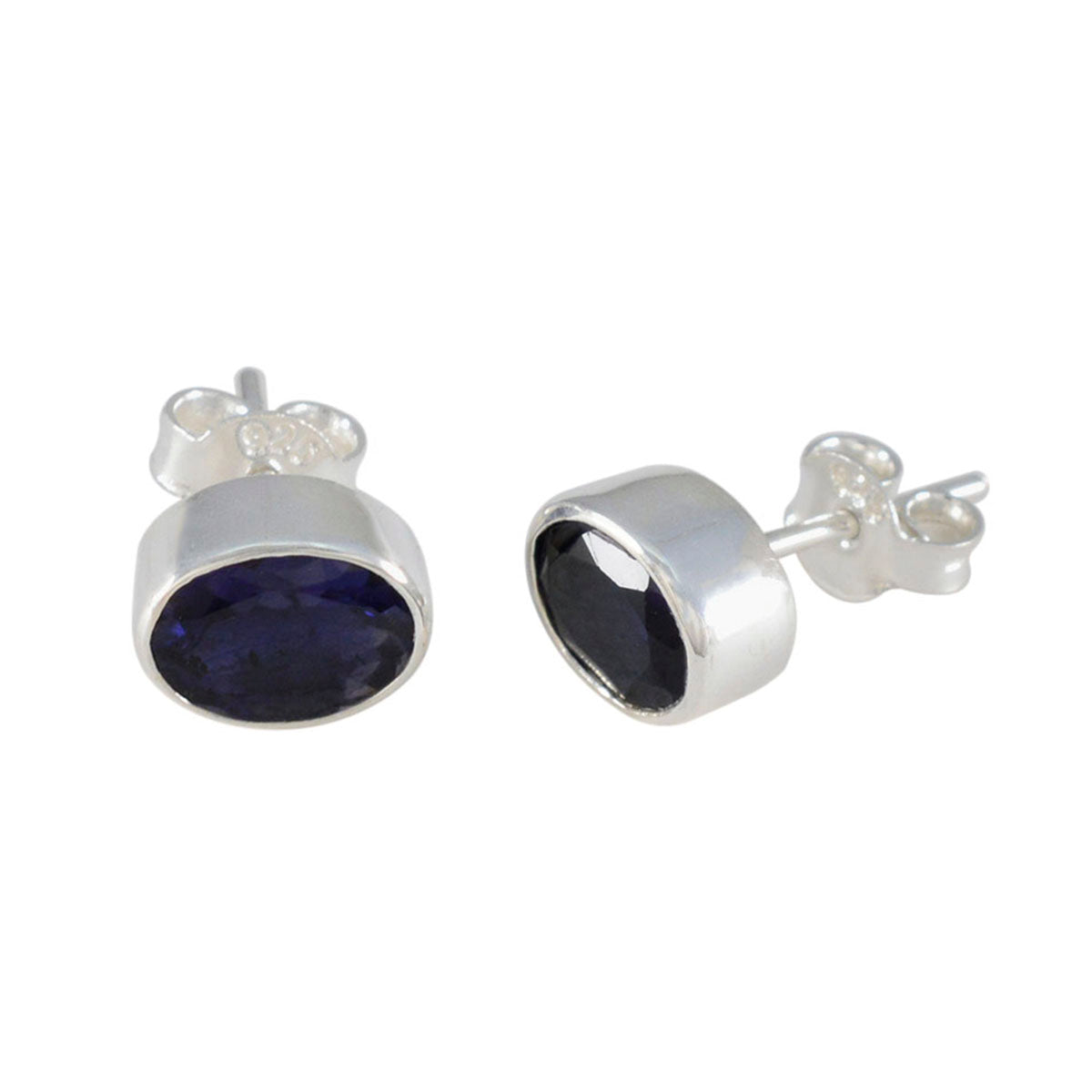 Iolite African Ava Solitaire Stud Blue 925 Silver Earring Secondary image