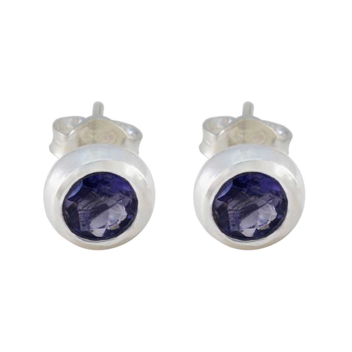 Iolite-Mexican-Elena-Solitaire-Stud-Blue-925-Silver-Earring Huvudsaklig produktbild
