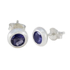 Iolite-Mexican-Elena-Solitaire-Stud-Blue-925-Silver-Earring