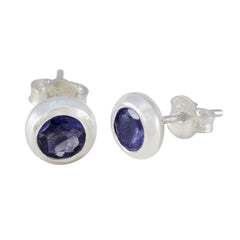Iolite-Mexican-Elena-Solitaire-Stud-Blue-925-Silver-Earring