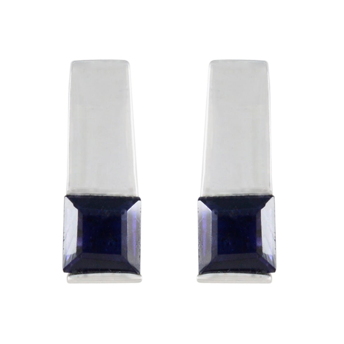 Iolite-Spanish-Leah-Solitaire-Stud-Blue-925-Silver-Earring Huvudsaklig produktbild