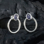 Iolite-Latin-American-Penelope-Solitaire-Stud-Blue-925-Sterling-Silver-Earring