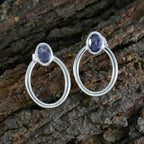Iolite-Latin-American-Penelope-Solitaire-Stud-Blue-925-Sterling-Silver-Earring