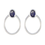 Iolite-Latin-American-Penelope-Solitaire-Stud-Blue-925-Sterling-Silver-Earring