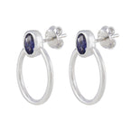 Iolite-Latin-American-Penelope-Solitaire-Stud-Blue-925-Sterling-Silver-Earring