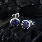 Iolite-Italian-Victoria-Solitaire-Stud-Blue-Silver-Earring