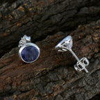 Iolite-Italian-Victoria-Solitaire-Stud-Blue-Silver-Earring