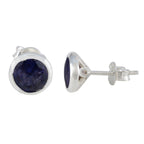 Iolite-Italian-Victoria-Solitaire-Stud-Blue-Silver-Earring