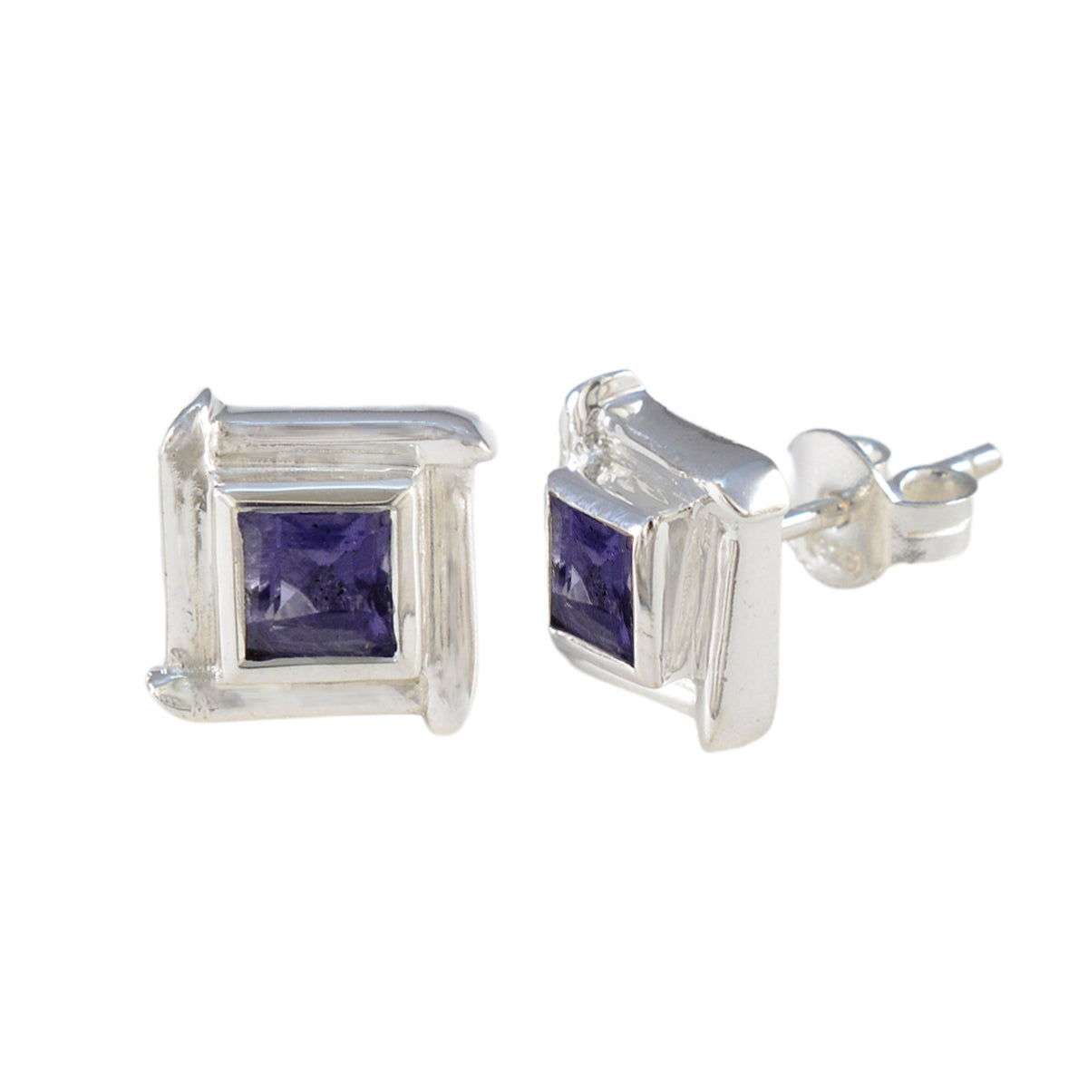 Iolite-American-Amanda-Solitaire-Stud-Blue-925-Silver-Earring
