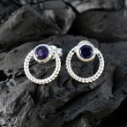 Iolite-American-Fernanda-Solitaire-Stud-Blue-92.5-Silver-Earring