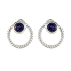 Iolite-American-Fernanda-Solitaire-Stud-Blue-92.5-Silver-Earring