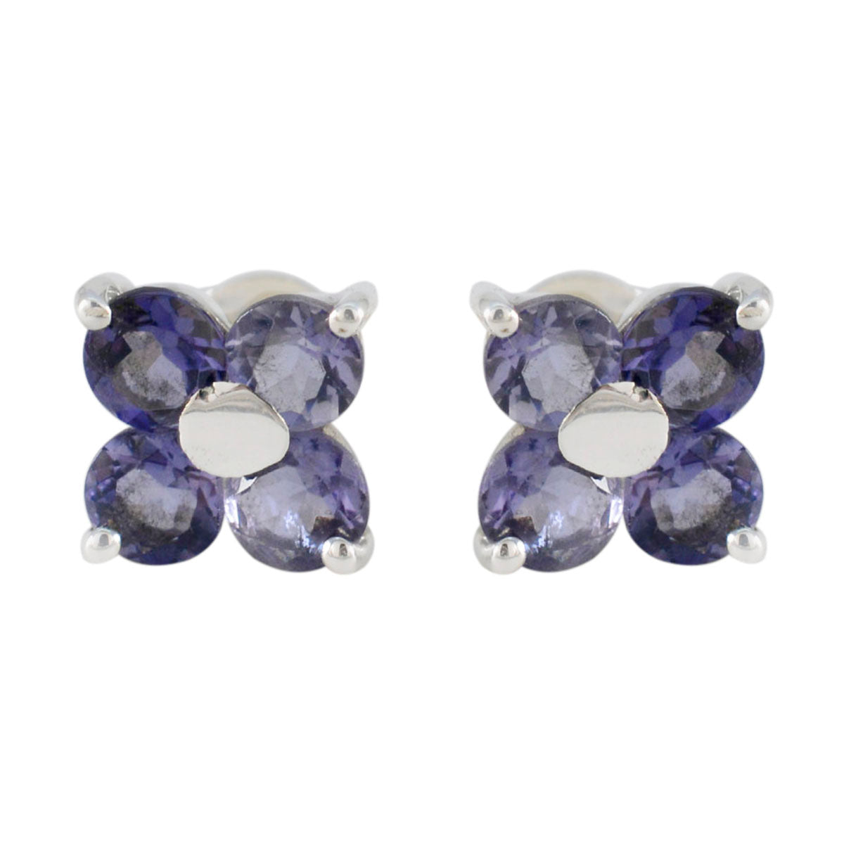 Iolite Korean Joaquina multiple Stud Blue Sterling Silver Earring Второстепенное изображение товара