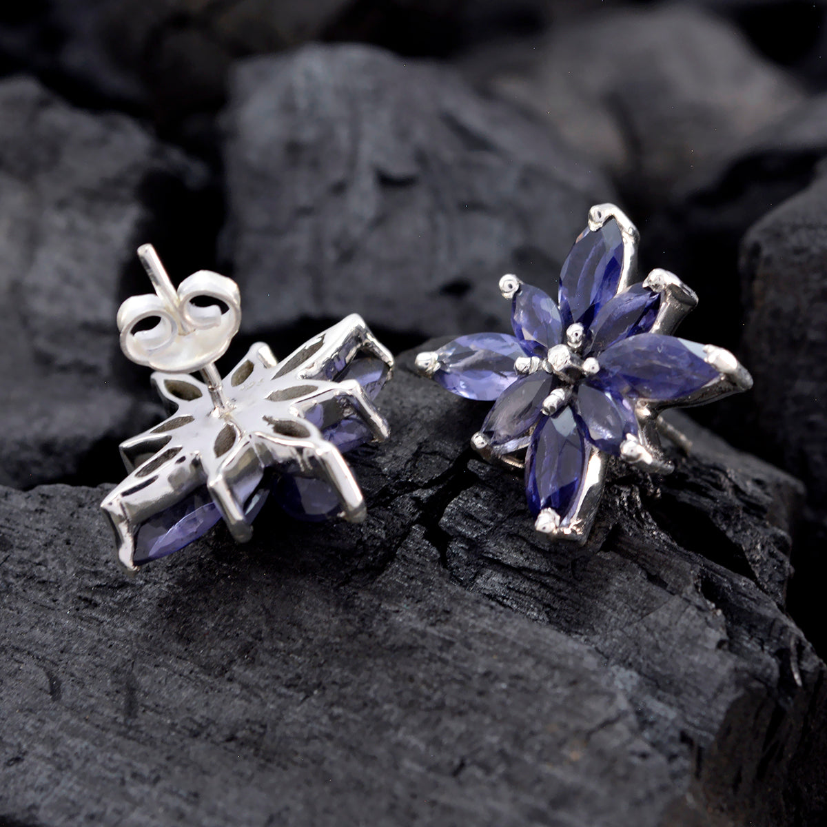 Iolite-Korean-Micaela-multiple-Stud-Blue-92.5-Silver-Earring