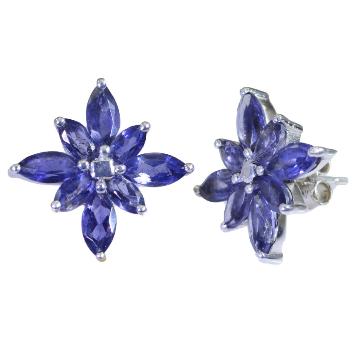 Iolite-Korean-Micaela-multiple-Stud-Blue-92.5-Silver-Earring