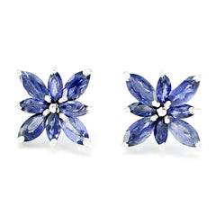 Iolite-Korean-Micaela-multiple-Stud-Blue-92.5-Silver-Earring