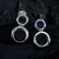 Iolite-Japanese-Eliza-Toi-et-Moi-Stud-Blue-925-Sterling-Silver-Earring