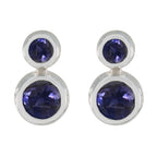 Iolite-Japanese-Eliza-Toi-et-Moi-Stud-Blue-925-Sterling-Silver-Earring