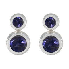 Iolite-Japanese-Eliza-Toi-et-Moi-Stud-Blue-925-Sterling-Silver-Earring