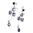 Iolite-Middle-Eastern-Giulia-multiple-Stud-Blue-Silver-Earring