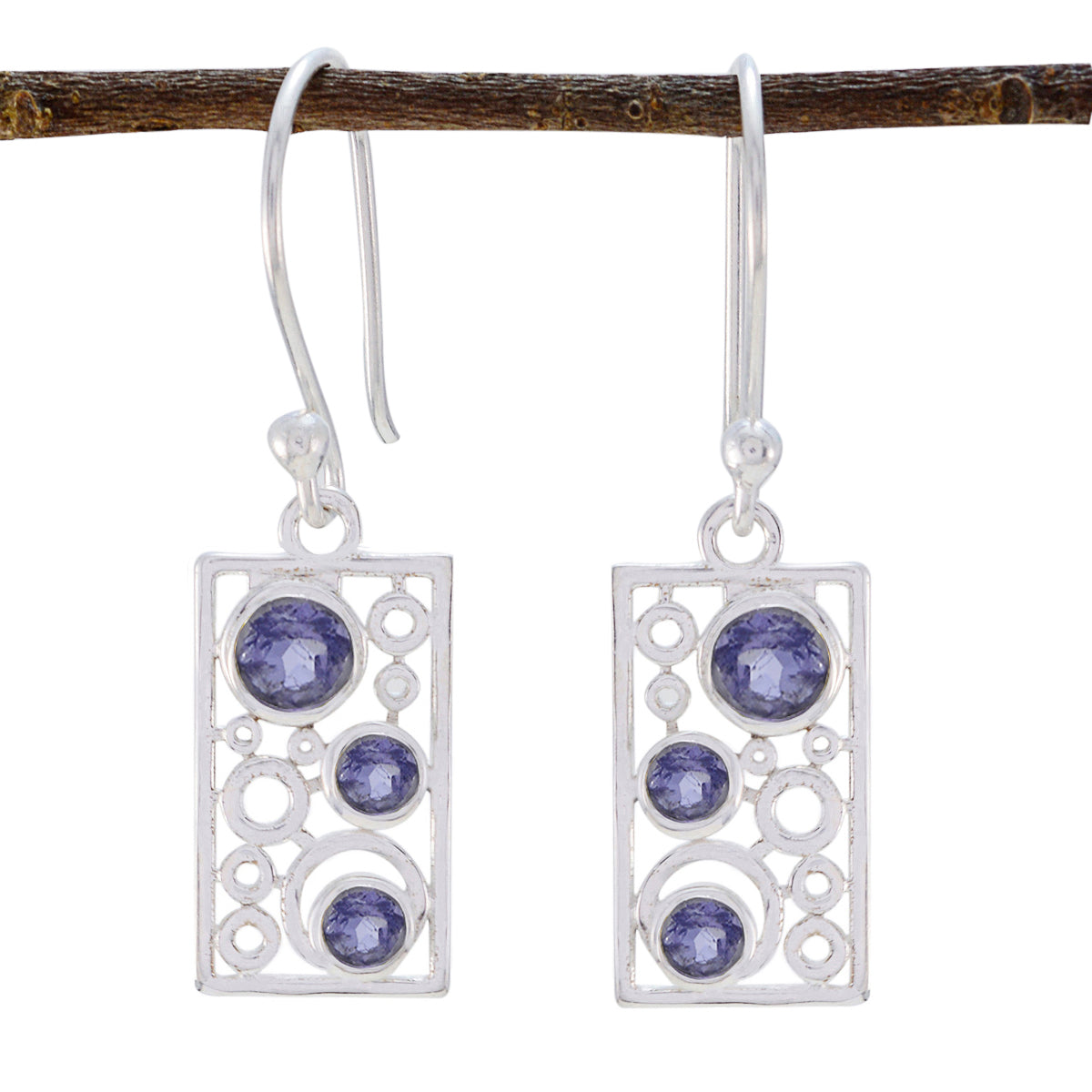Iolite-Turkish-Addison-multiple-Dangle-Blue-925-Silver-Earring Huvudsaklig produktbild