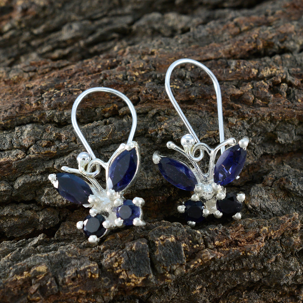 Iolite-German-Freya-multiple-Dangle-Blue-92.5-Silver-Earring