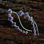 Iolite-Middle-Eastern-Sakura-multiple-EarCuff-Blue-925-Sterling-Silver-Earring
