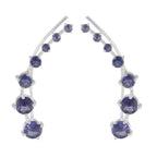 Iolite-Middle-Eastern-Sakura-multiple-EarCuff-Blue-925-Sterling-Silver-Earring