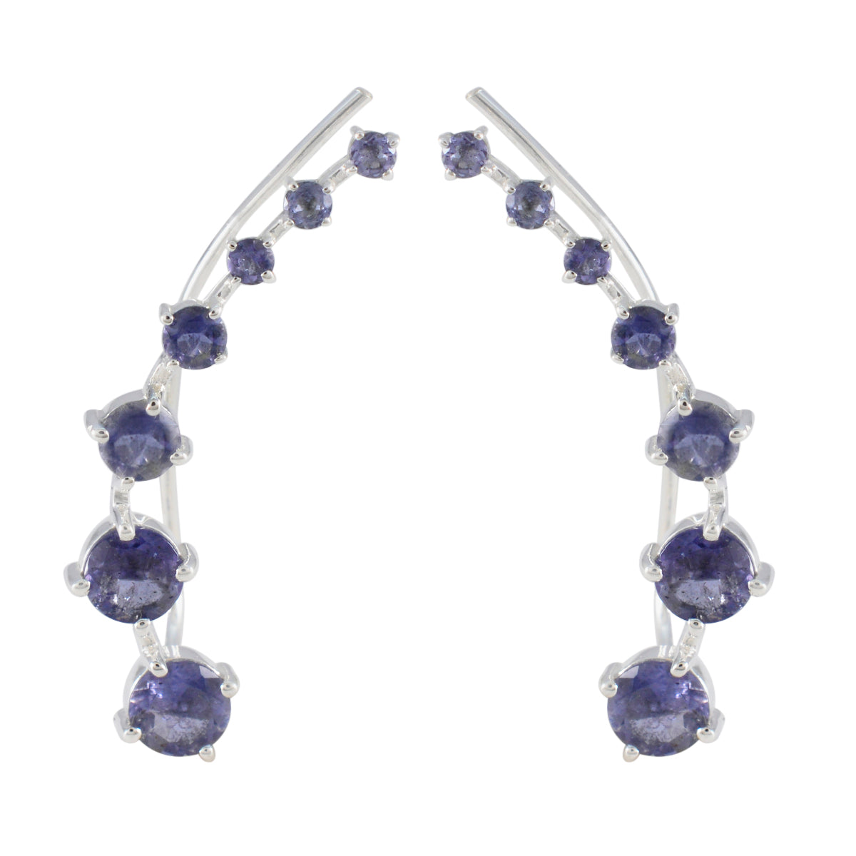 Iolite-Middle-Eastern-Sakura-multiple-EarCuff-Blue-925-Sterling-Silver-Earring