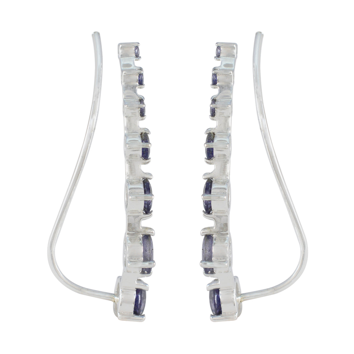 Iolite-Middle-Eastern-Sakura-multiple-EarCuff-Blue-925-Sterling-Silver-Earring