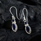 Iolite-African-Autumn-Toi-et-Moi-Dangle-Blue-925-Silver-Earring