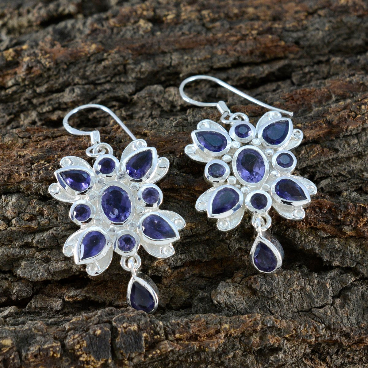 Iolite-American-Micaela-multiple-Dangle-Blue-Silver-Earring