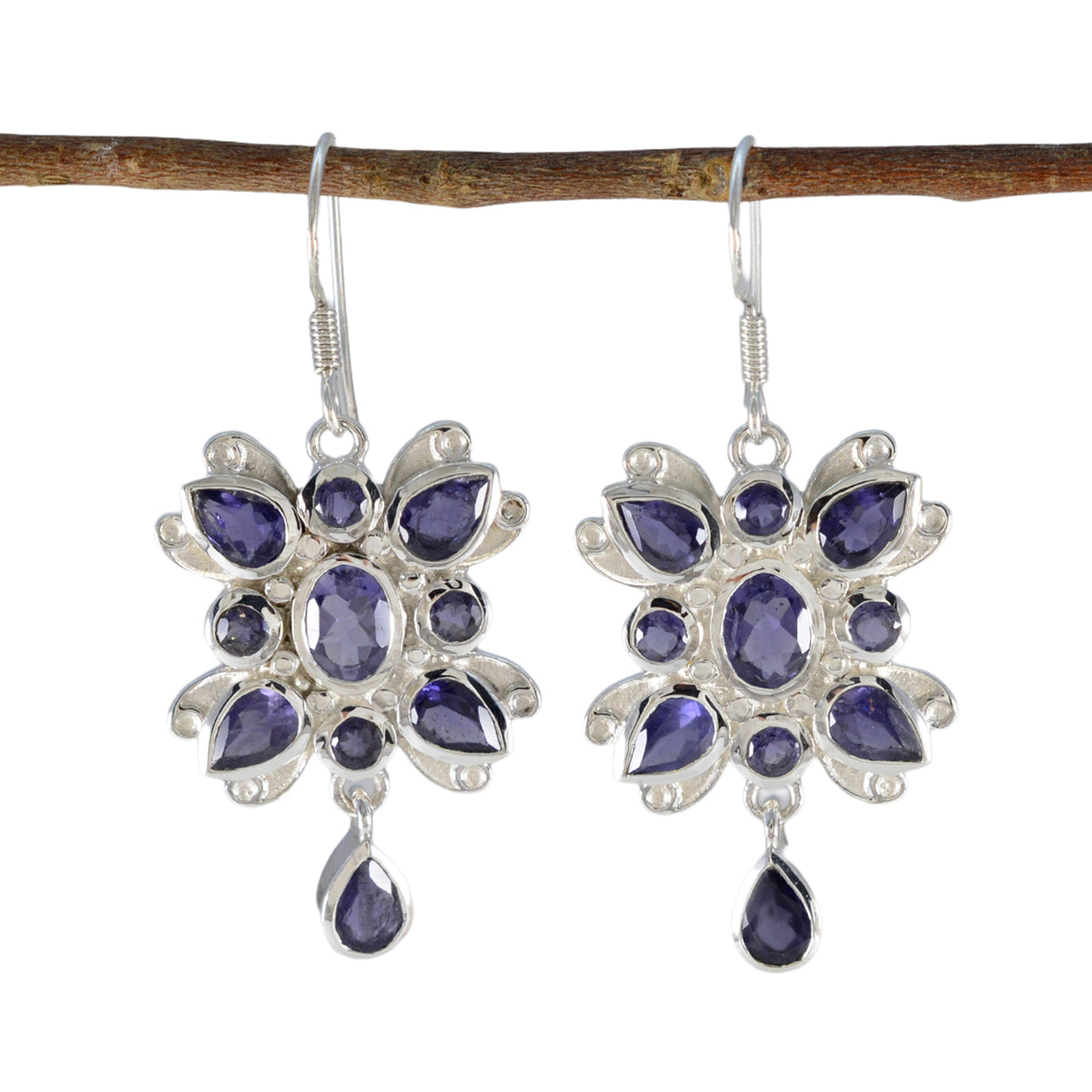 Iolite-American-Micaela-multiple-Dangle-Blue-Silver-Earring
