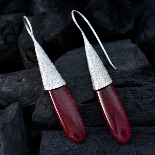 Indian-Ruby-Korean-Mei-Solitaire-Dangle-Red-925-Sterling-Silver-Earring
