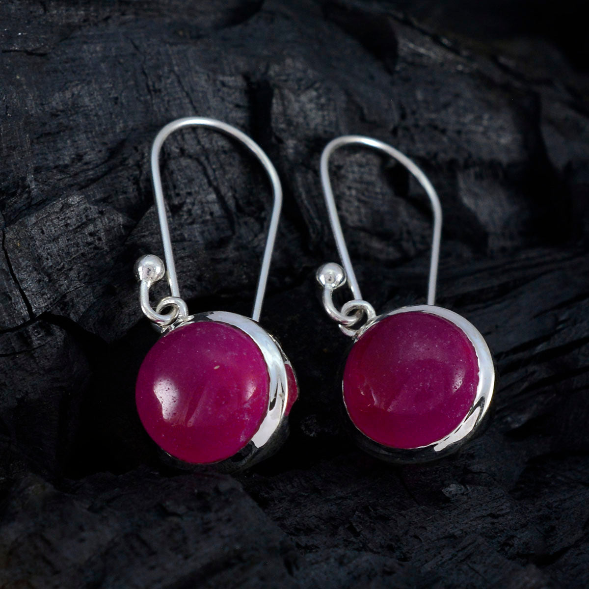 Indian-Ruby-Italian-Bianca-multiple-Dangle-Red-925-Sterling-Silver-Earring