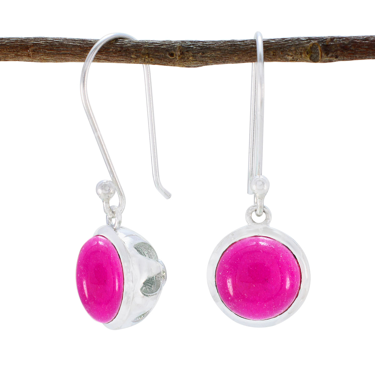 Indian-Ruby-Italian-Bianca-multiple-Dangle-Red-925-Sterling-Silver-Earring Image principale du produit