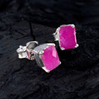 Indian-Ruby-African-Ida-Solitaire-Stud-Red-925-Sterling-Silver-Earring