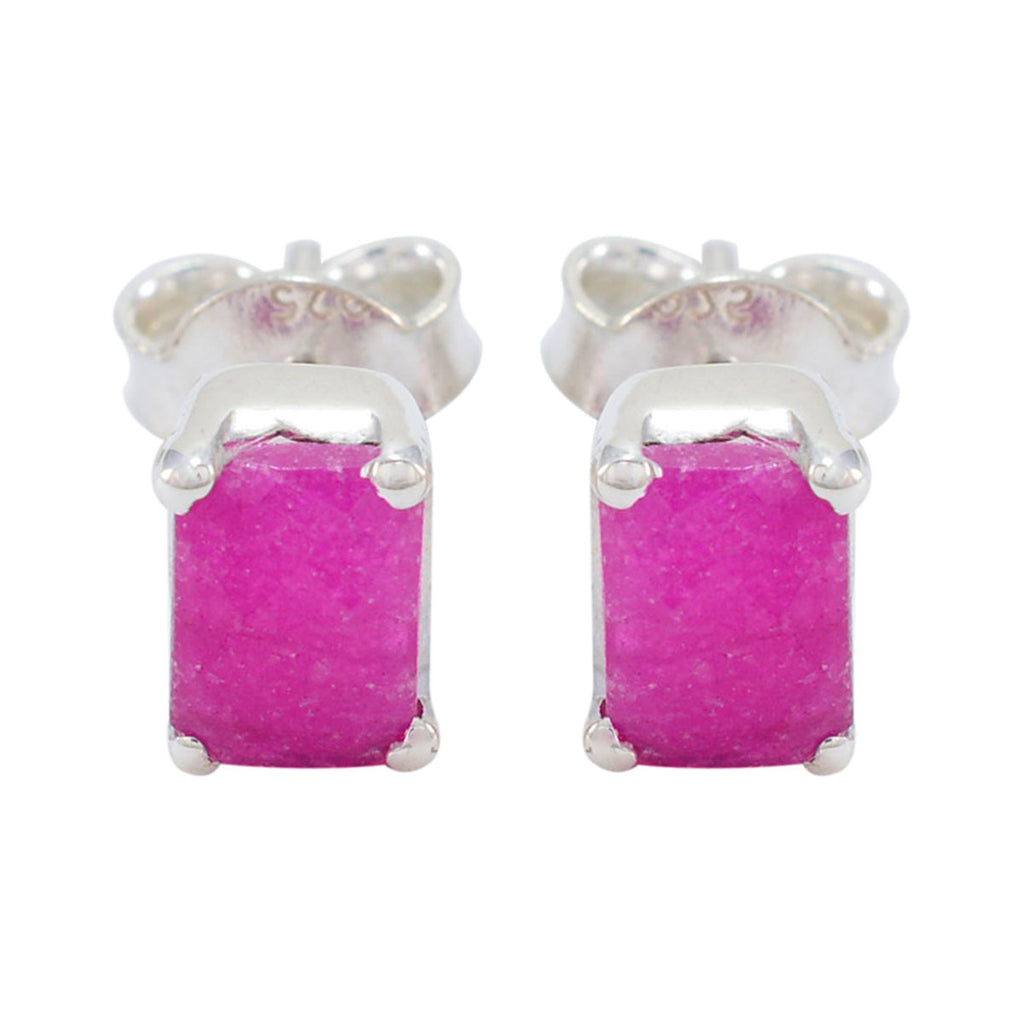 Indian-Ruby-African-Ida-Solitaire-Stud-Red-925-Sterling-Silver-Earring