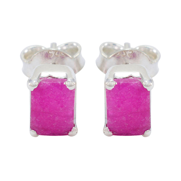 Indian-Ruby-African-Ida-Solitaire-Stud-Red-925-Sterling-Silver-Earring