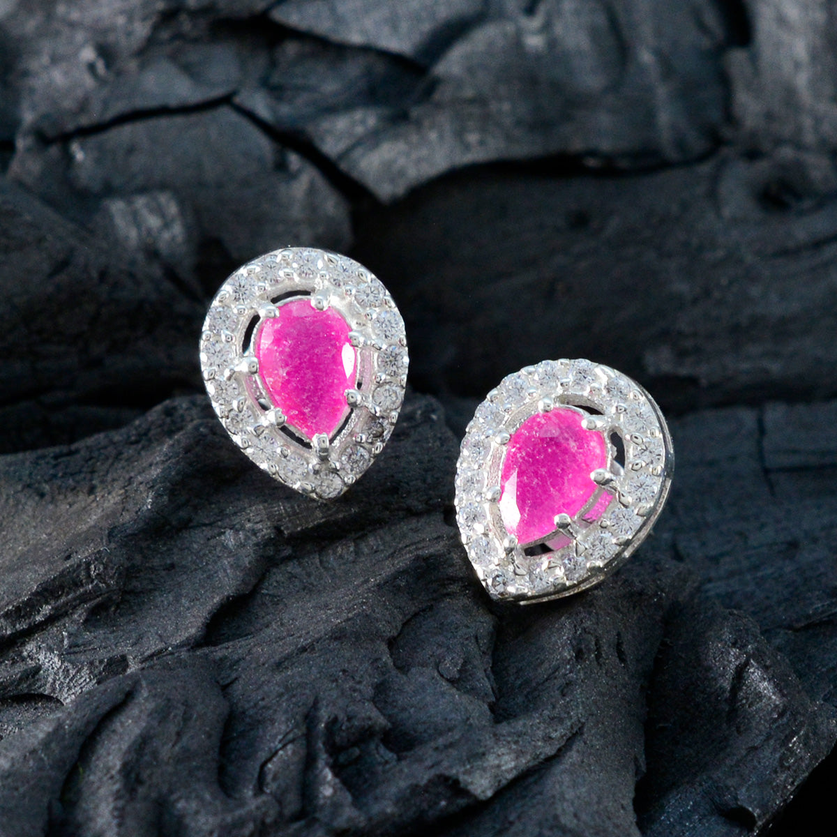 Indian-Ruby-Spanish-Nayara-multiple-Stud-Red-92.5-Silver-Earring