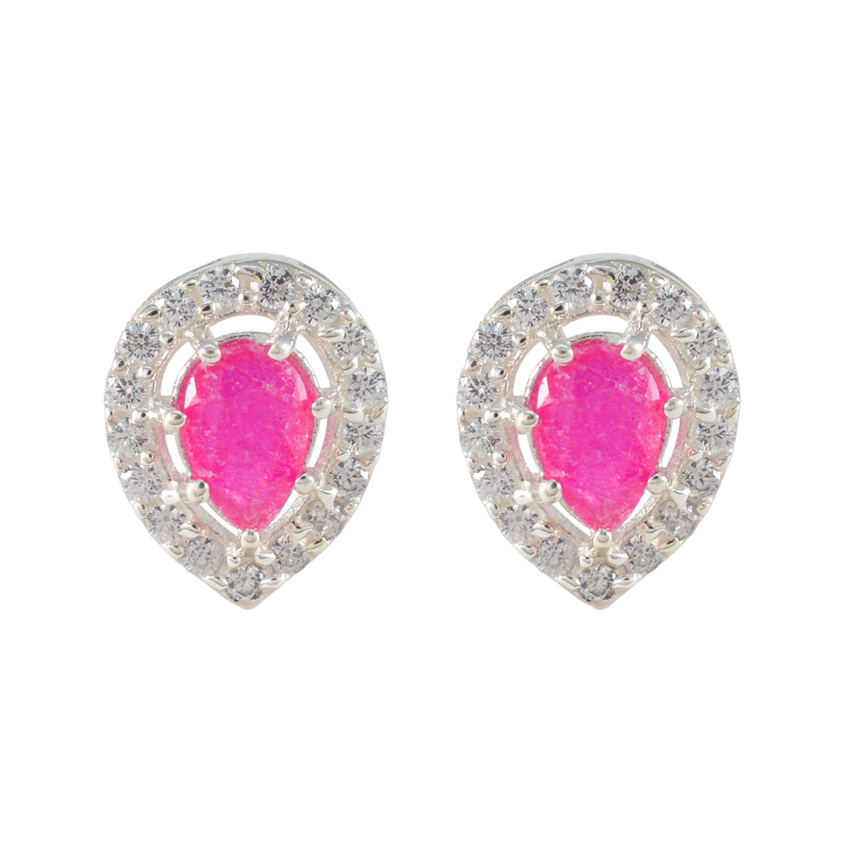 Indian-Ruby-Spanish-Nayara-multiple-Stud-Red-92.5-Silver-Earring Main image