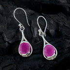 Indian-Ruby-Egyptian-Isabel-Solitaire-Dangle-Red-925-Silver-Earring
