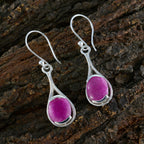 Indian-Ruby-Egyptian-Isabel-Solitaire-Dangle-Red-925-Silver-Earring